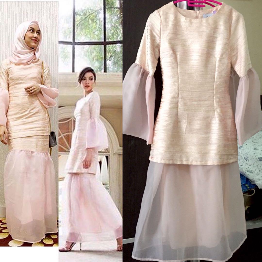 Lubna Brocade Organza Baju Kurung Muslimah Fashion Two Piece On Carousell