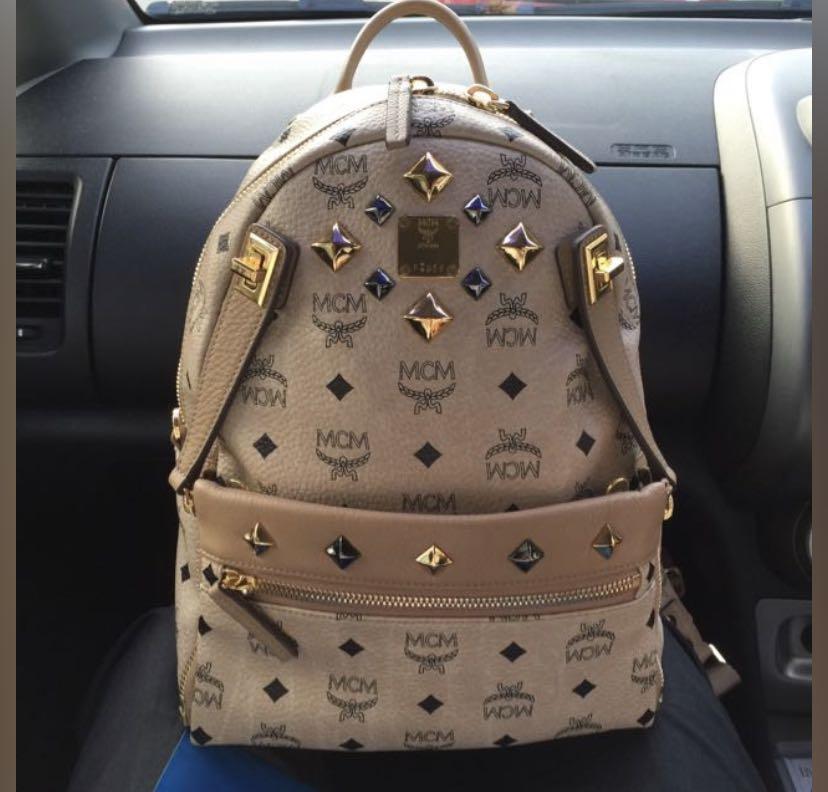 Mcm dual stark backpack medium beige deals
