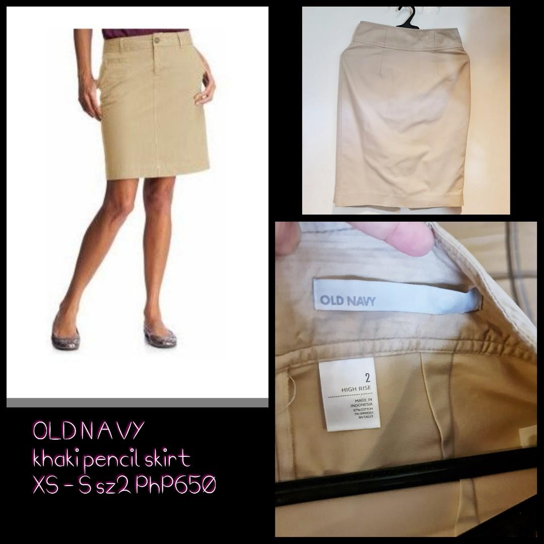 OLD NAVY khaki beige high rise skirt Women s Fashion Bottoms Skirts on Carousell