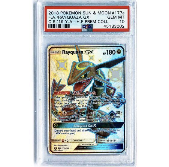 Mavin  Rayquaza GX 177a/168 PSA 9 Mint Ultra Rare Shiny Pokemon Card FA  Hidden Fates