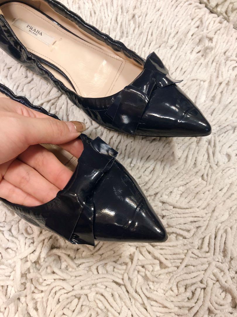 Prada Flat Shoes, Fesyen Wanita, Sepatu 