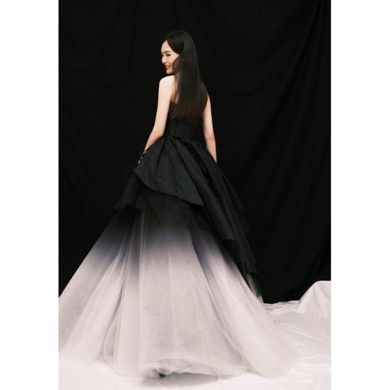 White to black ombre on sale wedding dress