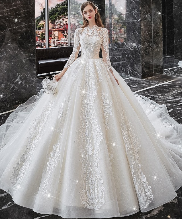 Long white store glitter dress