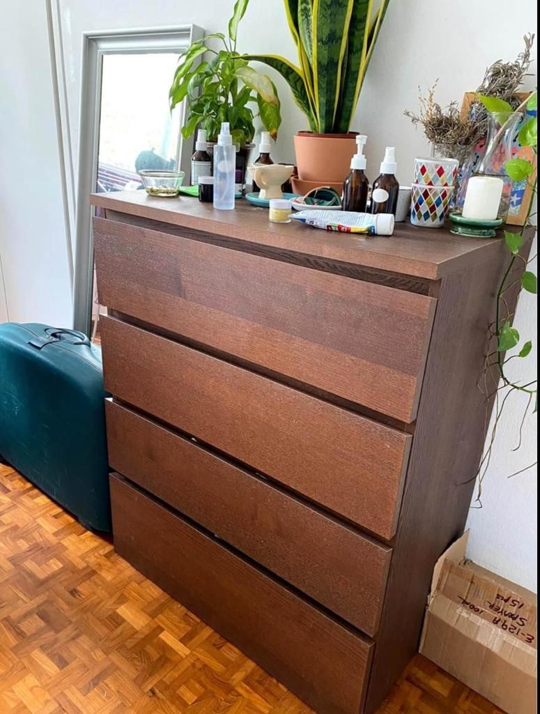 Preloved Ikea Malm Chest Of 4 Drawers Furniture Home Living Furniture Tables Sets On Carousell