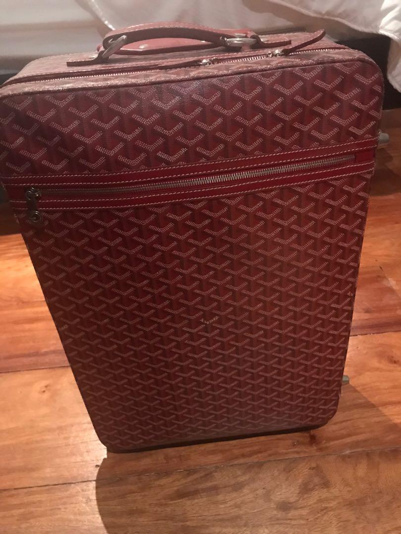 Goyard Bourget PM Travel Trolley Carry Bag Trunk Case Box Brown Auth New  proof