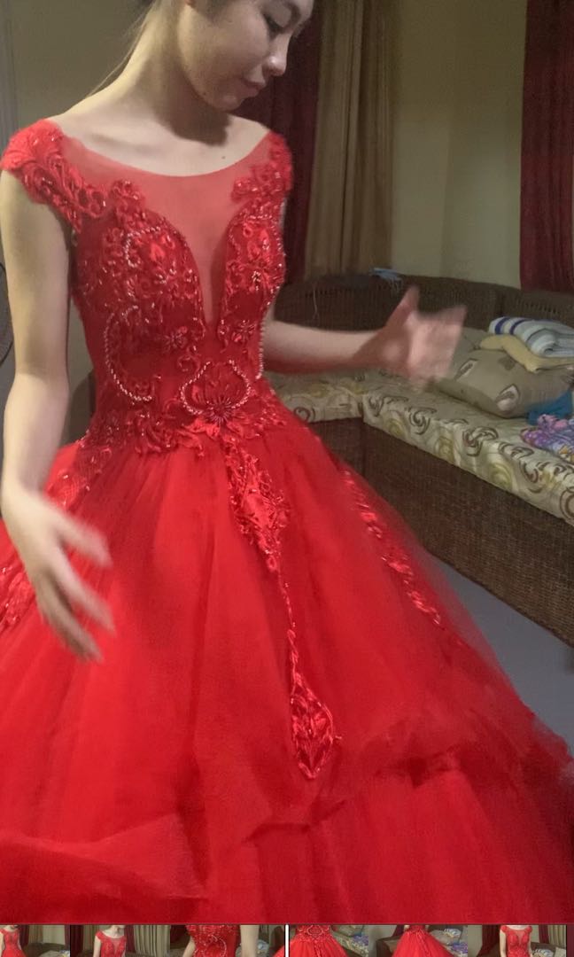 Red cocktail dress for debut clearance