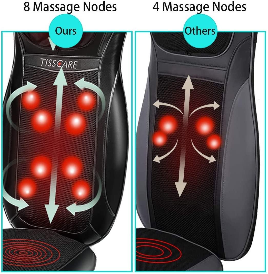 TISSCARE Shiatsu Back Massager Massage Chair Seat Cushion with