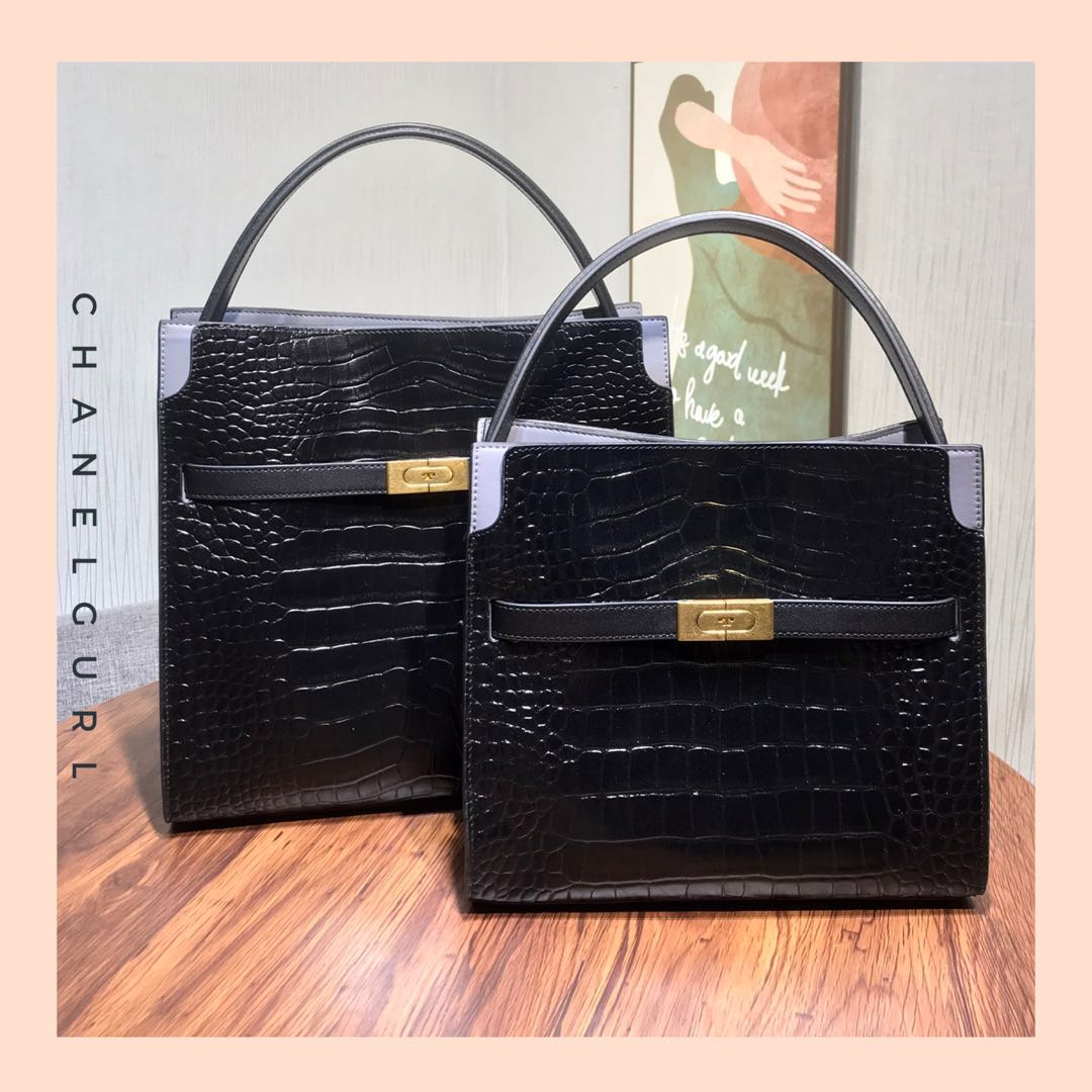 Tory Burch Lee Radziwill Croc Embossed Double Lee Bag, Women's Fashion,  Bags & Wallets, Purses & Pouches on Carousell