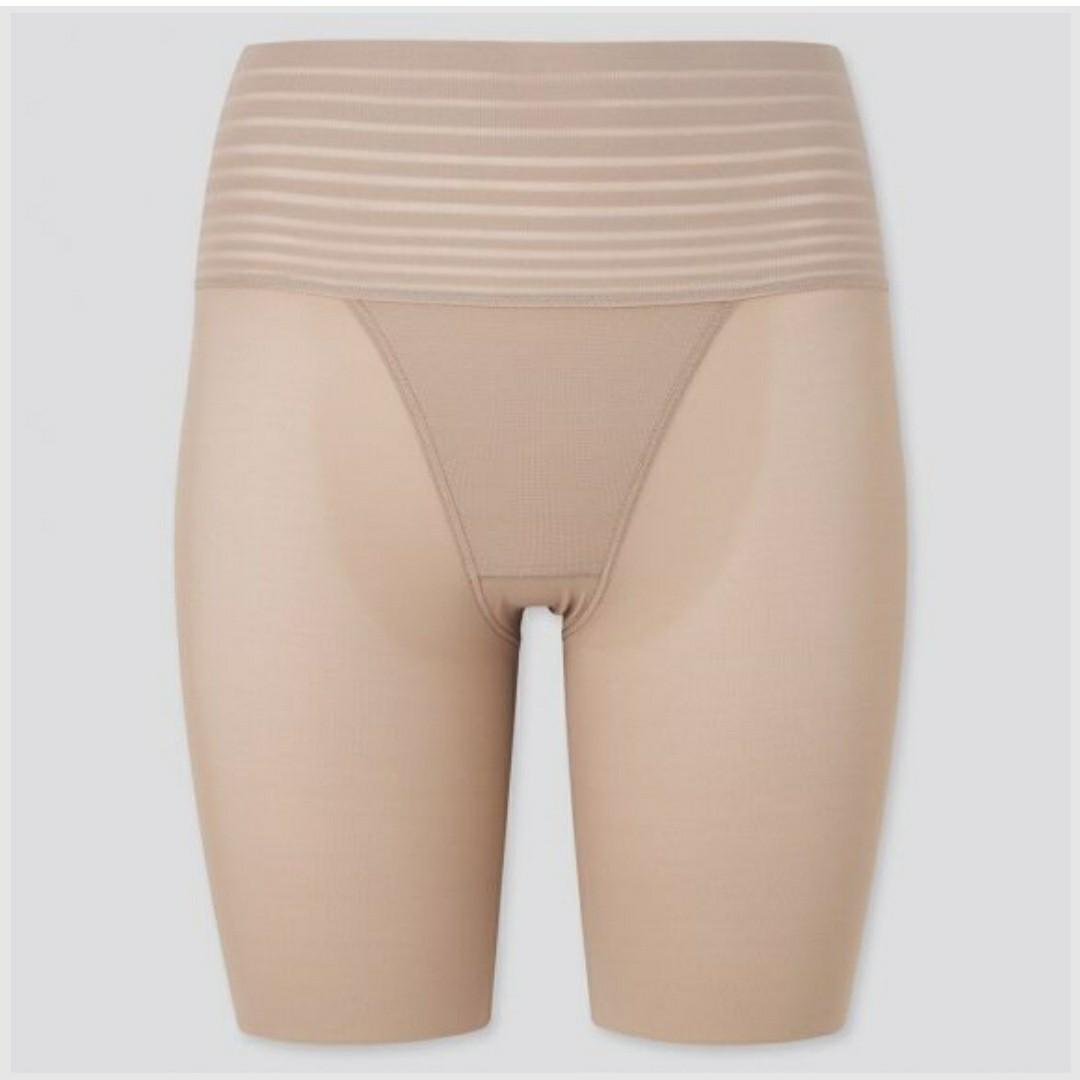 Uniqlo body shaper non-lined half shorts in khaki, Women's Fashion, New  Undergarments & Loungewear on Carousell