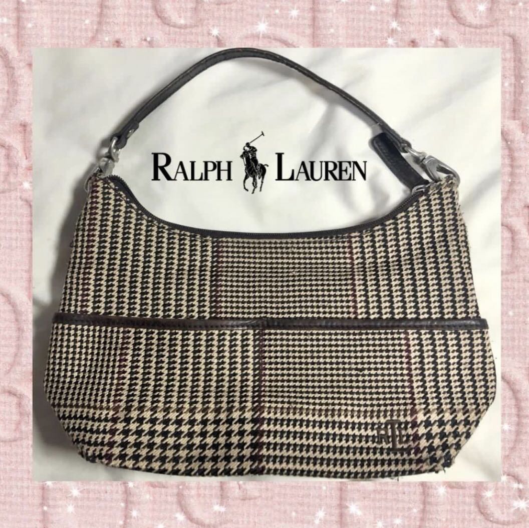 vintage ralph lauren winchester houndstooth pochette / baguette bag,  Luxury, Bags & Wallets on Carousell