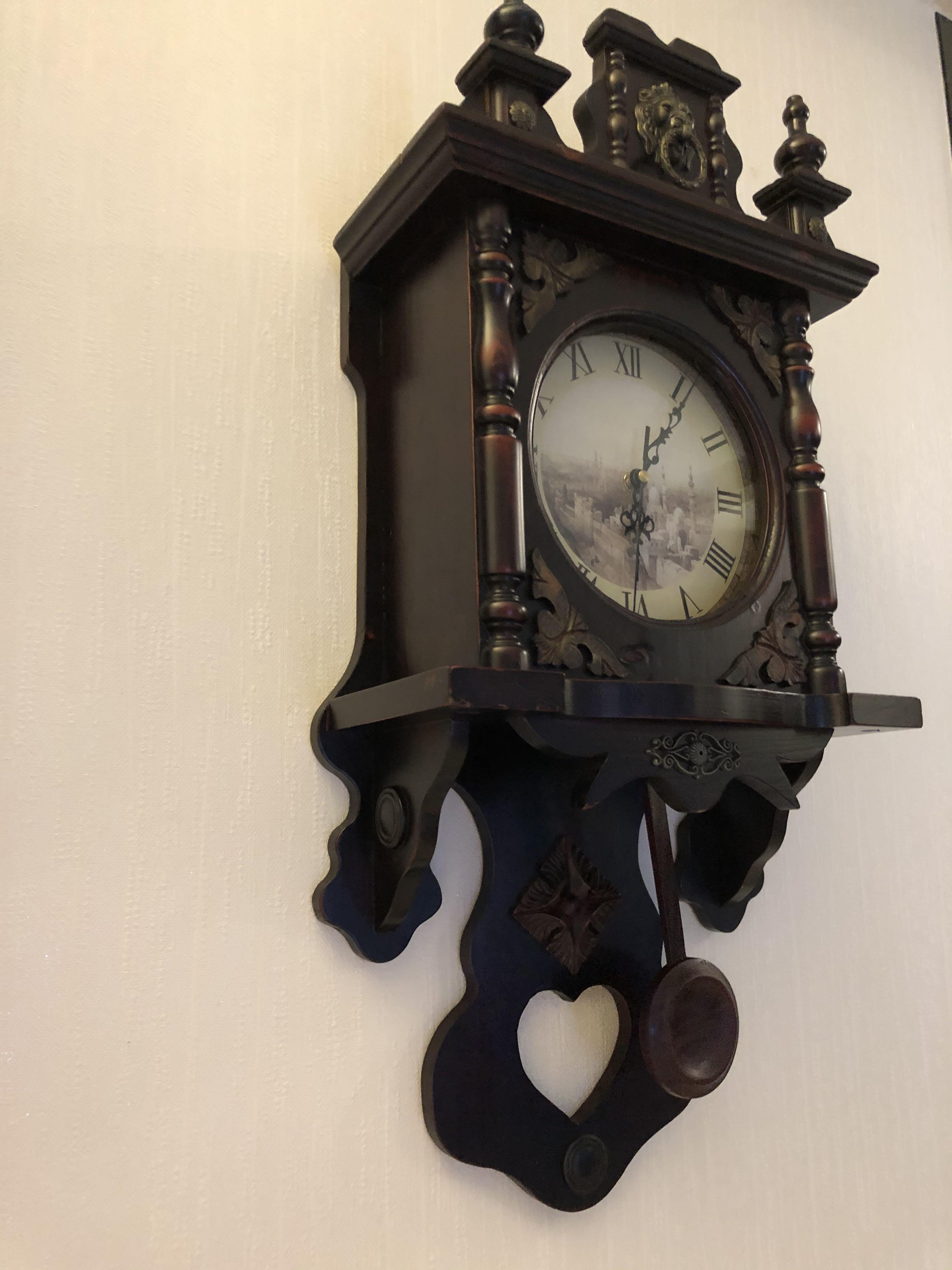 Wall Clock (Category: Clocks) located in Singapore. Submitted by buddyjan (Listing ID 1045178534, Image 2). Description: Wall-hang wooden, battery operated. Length 65cm Width 30cm Collect along woodlands ave 6.