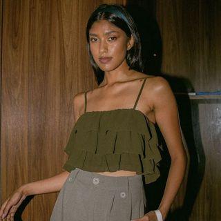 YHF Cotton Candy Top in Dark Olive