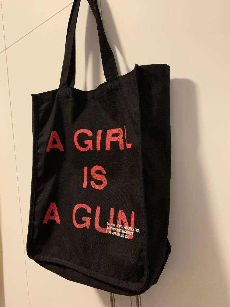 A girl is a gun Tote Bag by Pleasures