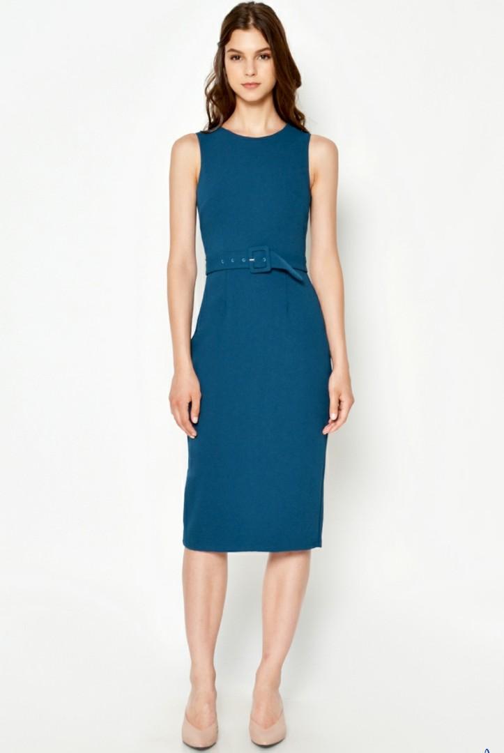 Sheath dress with belt Clearance