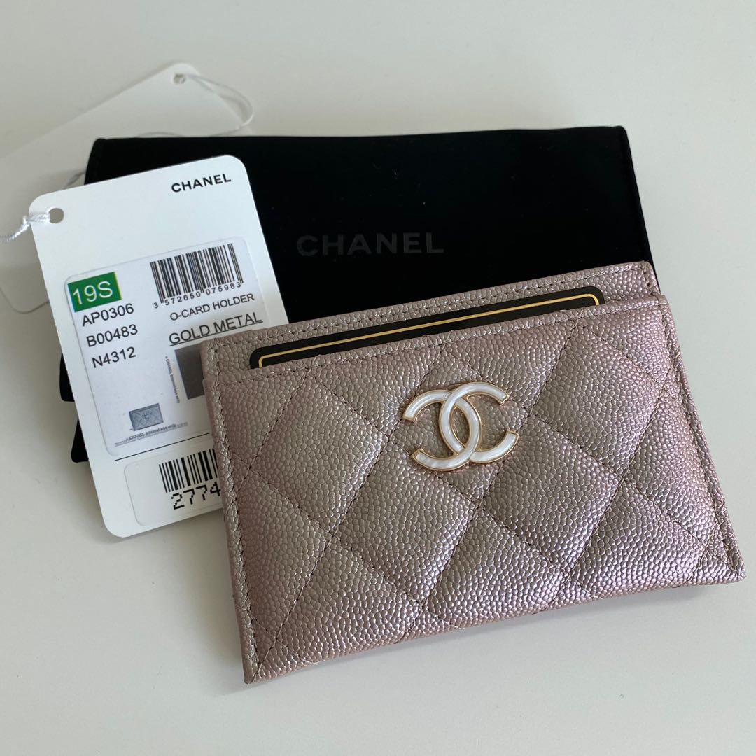 Chanel Iridescent card holder, Luxury, Bags & Wallets on Carousell