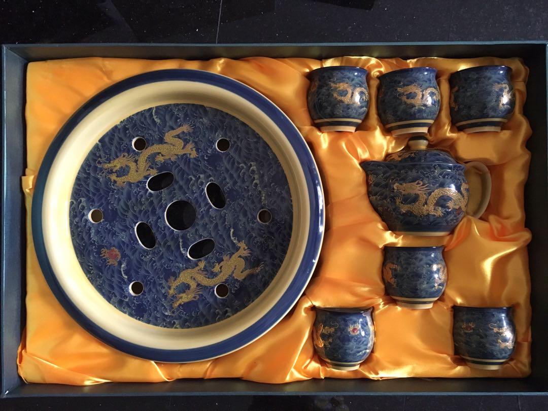 Chinese tea set dragon pattern, Furniture & Home Living, Kitchenware & Tableware, Coffee & Tea