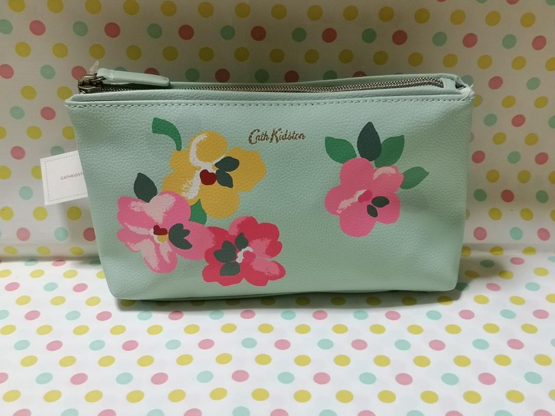 Christmas Gift Idea BNWT Cath Kidston Mint Green Floral Zip Pouch