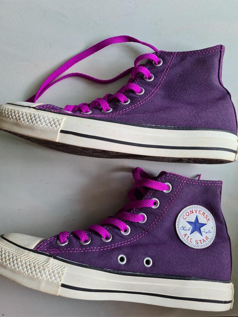 Converse High cut sneakers - Converse Chuck Taylor All Star High Canvas  Purple Brush, Women's Fashion, Footwear, Sneakers on Carousell