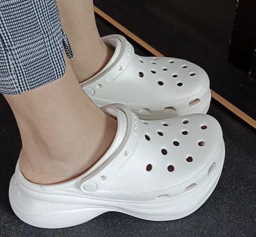 white bae crocs