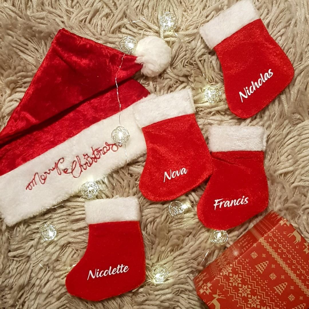 "BUY TWO" 2 Arts/Crafts Personalized w/ Name Make Your Own Christmas Stockings 