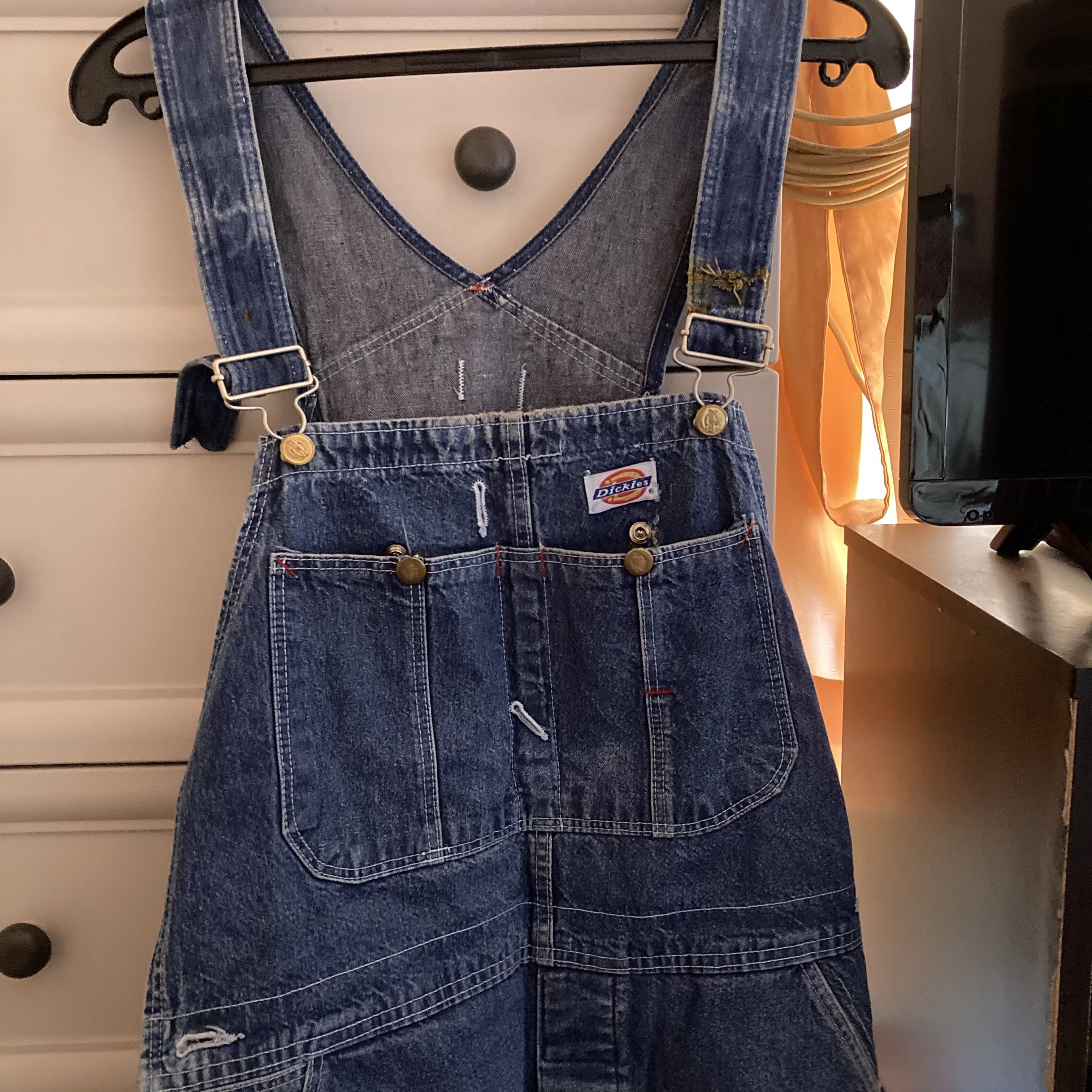 dickies stonewashed bib overalls