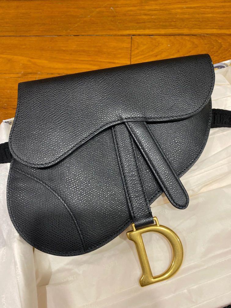 Christian Dior Dior Black Ultra Matte Calfskin Saddle Belt Pouch Leather  ref.932566 - Joli Closet