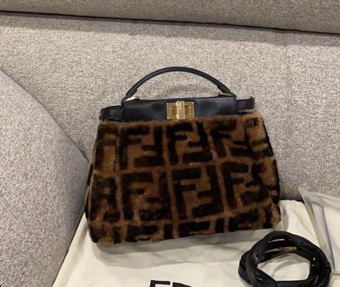 Fendi peekaboo fur hot sale bag