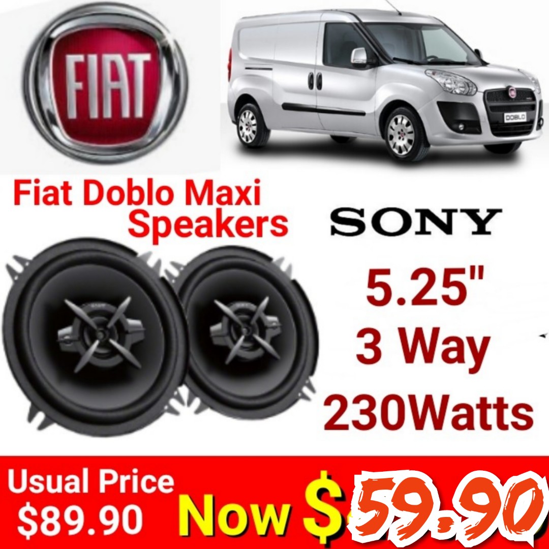 Fiat Doblo Maxi Car Speakers By Sony 3 Way 230watts 5 25 Coaxial Speaker Model Fb133e Usual Price 90 Special Price 59 90 Brand New In Box Sealed Car Accessories Accessories On Carousell