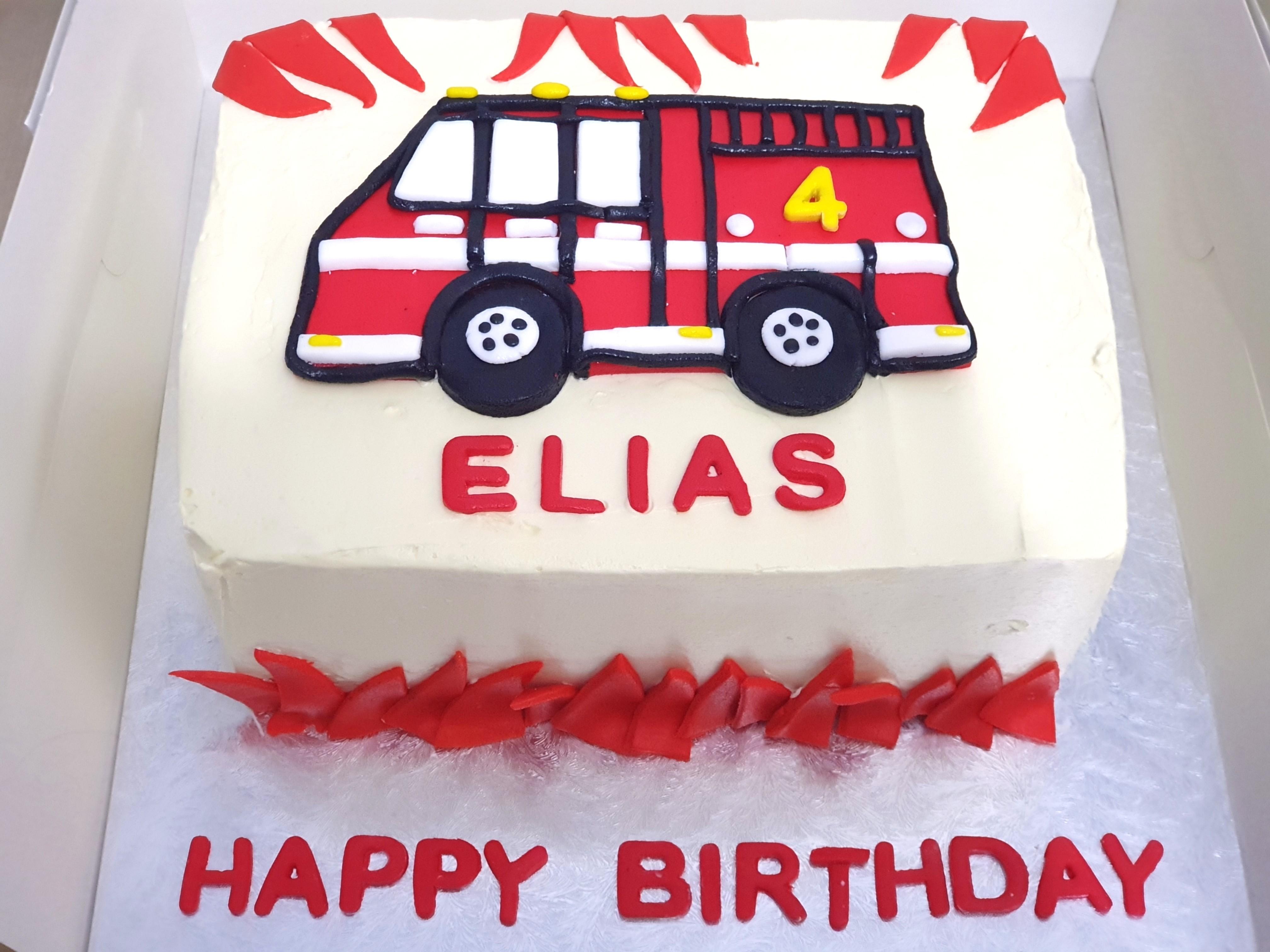 DIY Firetruck Cake that is so easy! Cute kits and simple steps from Cakest!  | Firetruck cake, Fireman birthday, Truck cakes
