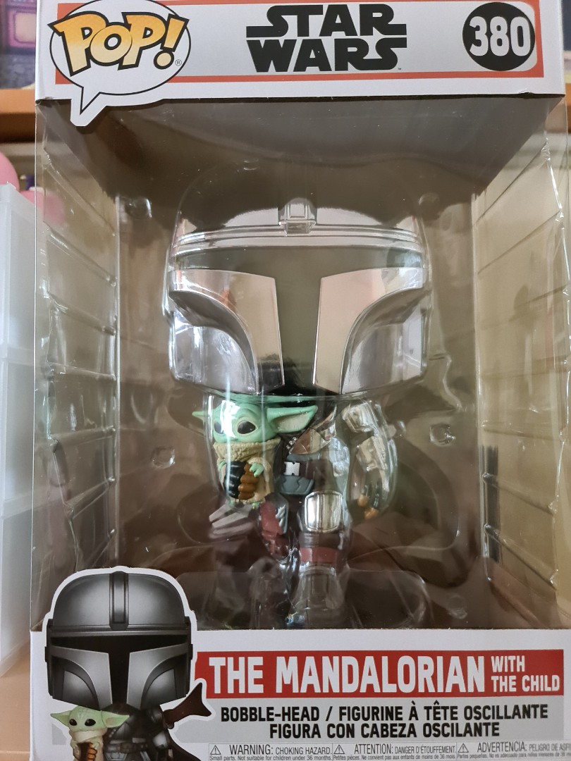  Funko Pop! Star Wars: The Mandalorian - 10 Inch Chrome  Mandalorian with The Child Vinyl Action Figure : Toys & Games