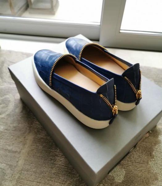 Giuseppe Zanotti Blue Croc Embossed Shoes Men s Fashion Footwear