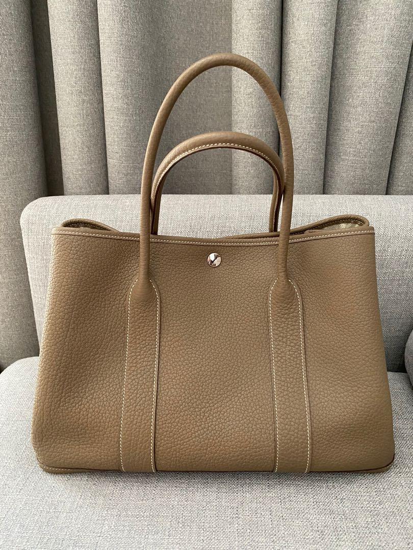 Hermès Garden Party 36 In Gold Negonda With Palladium Hardware in