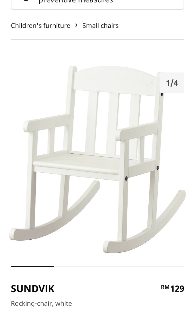 Hunting IKEA SUNDVIK rocking chair Furniture Home Living Furniture Chairs on Carousell
