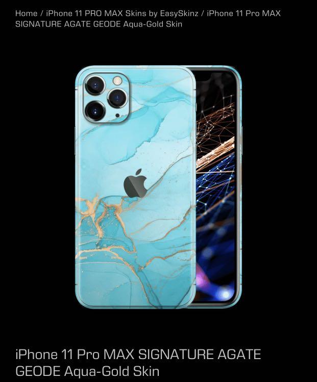 Iphone 11 Pro Max Skin Agate Geode Aqua Gold Mobile Phones Tablets Mobile Tablet Accessories Mobile Accessories On Carousell