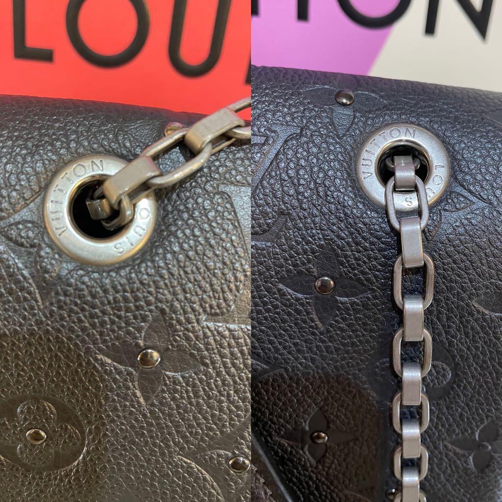 Louis Vuitton Platine Monogram Empreinte Vavin Chain Wallet Silver
