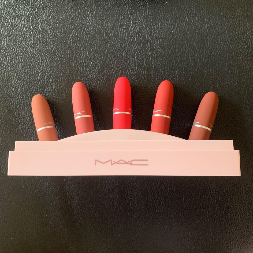 MAC Showstopper powder kiss lipstick gift set, Beauty & Personal Care