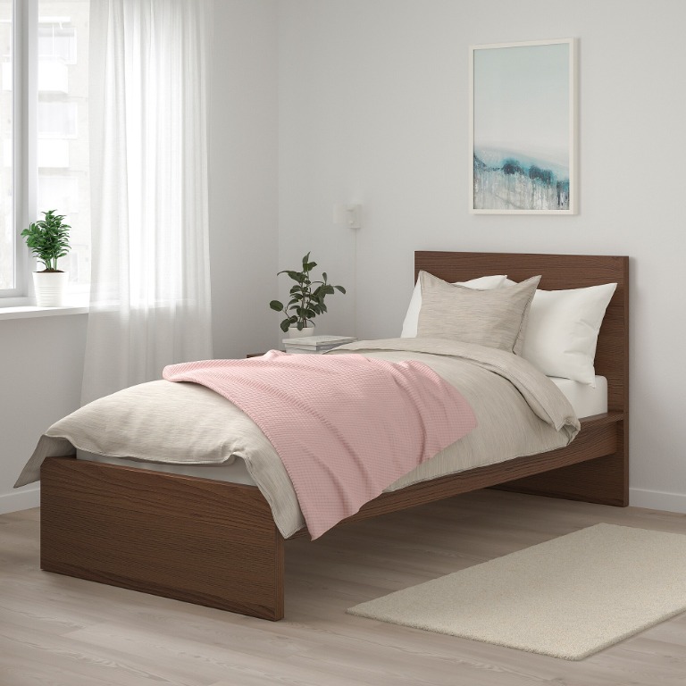 Malm brown stained ash veneer bed discount