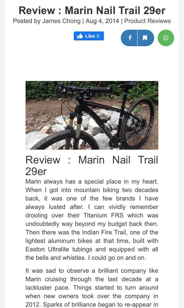 Marin nail store trail 29er
