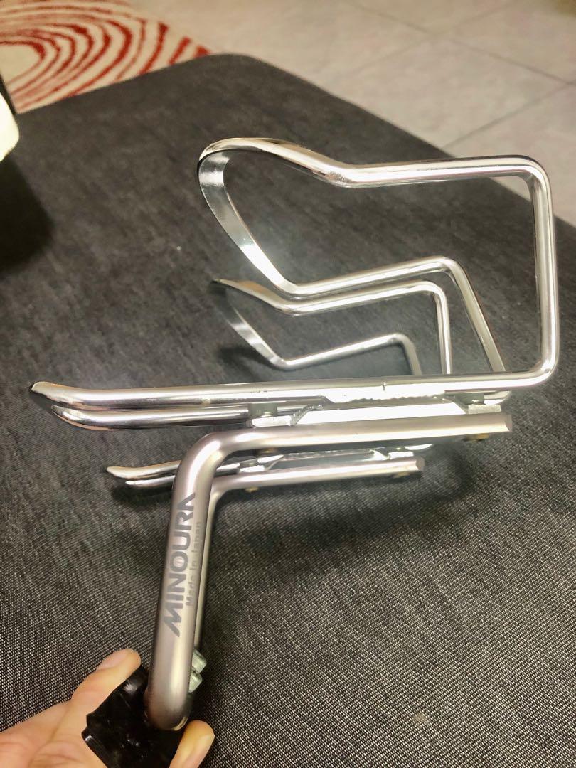 Minoura SBH300 TT Saddle mount Twin bottle cage holder plus two Cages