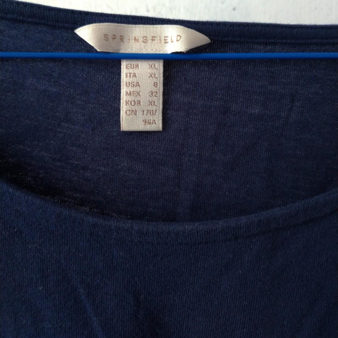 Springfield Plus Size Navy Long Sleeve Top (Category: Longsleeves) located in Quezon City. Submitted by tsoaph (Listing ID 1049352236, Image 2). Description: ***100% of the money will be donated to help the victims of Typhoon Ulyssess*** Best for: EU XL/US 8 Measurements (measured flat and doubled, in inches): Bust - 38 Waist - 36 Length - 23.5 Shoulders - 17 Arm - 16 Sleeve - 23.5 RFS: Not used anymore * Used 8x * Condition - 7/10 * What you see