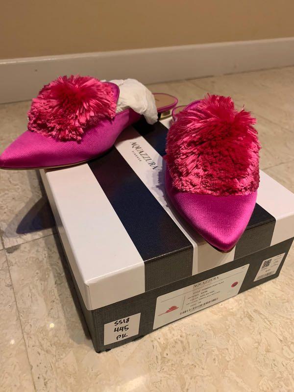 Aquazzura pink powder puff top
