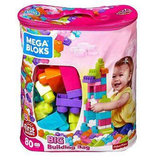 New MEGA BLOKS 80pcs PINK Suitable for Toddler Educational Toy Girl