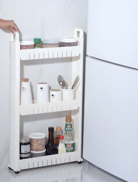 New Narrow 4 Tier Rollable Storage Rack 2 Sets, Furniture, Shelves ...