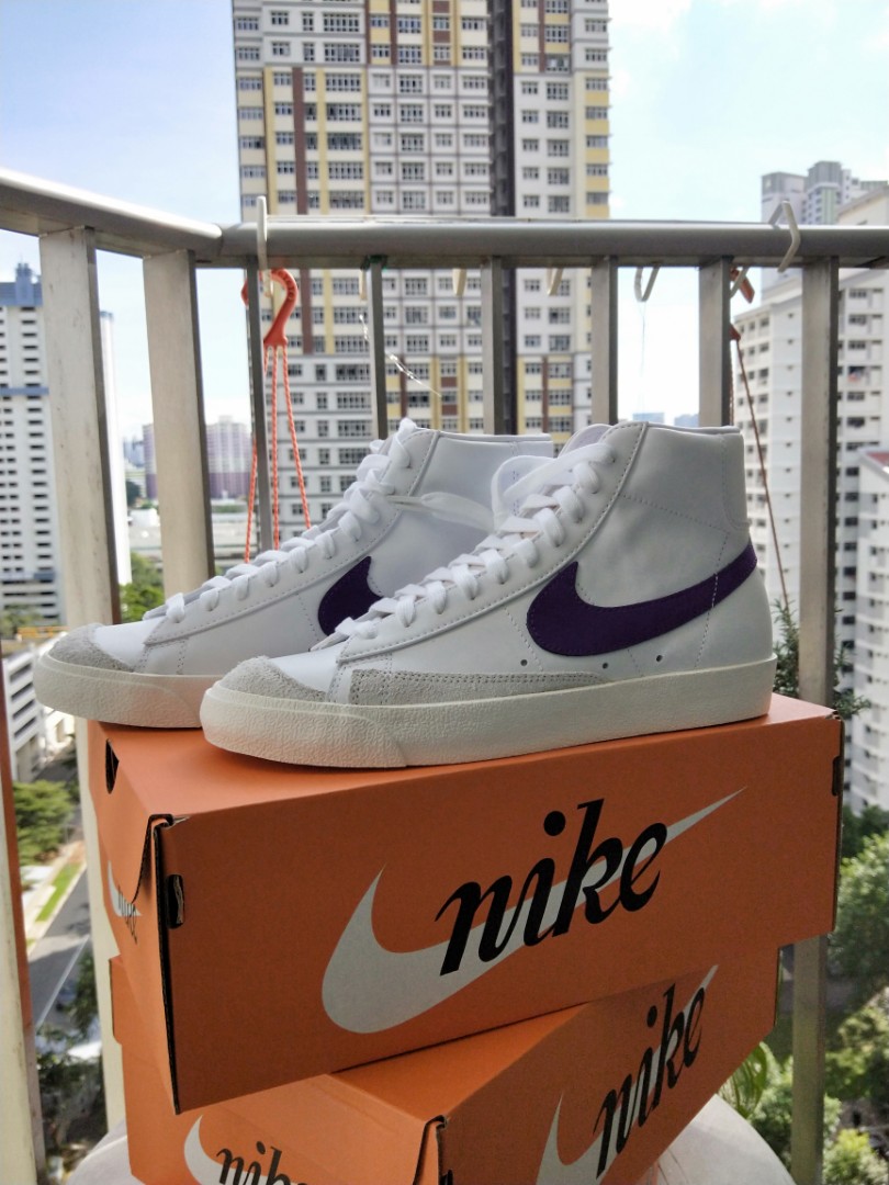 Nike Blazer Mid 77 Vintage Voltage Violet White Purple Sail Men s Fashion Footwear Sneakers on Carousell