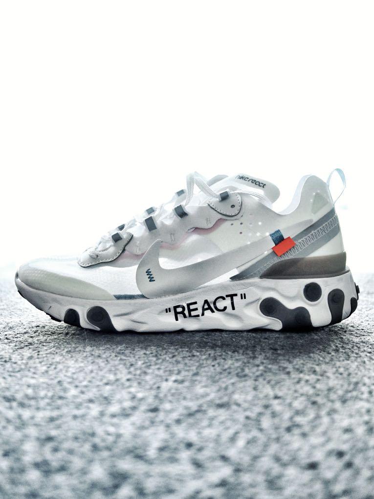 Nike React Element 87 Off-White, Fashion, Sneakers on Carousell