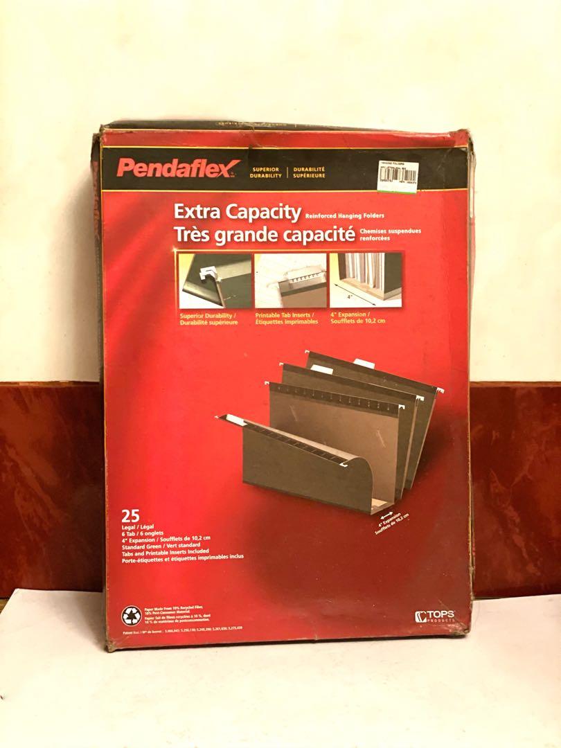 Pendaflex Extra Capacity Reinforced Hanging File Folders 2" Letter Size Stand...