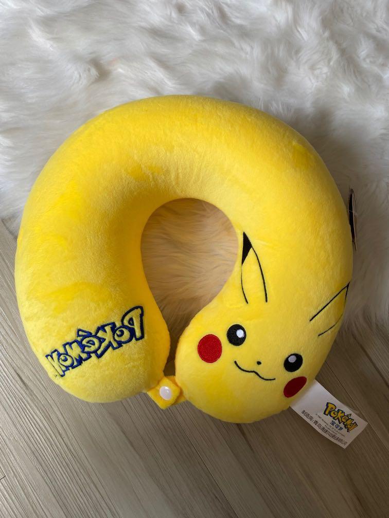 Authentic Aoger Pikachu U Pillow Pokemon Memory Cotton Hooded Portable Nap Car Travel Neck Pillow U