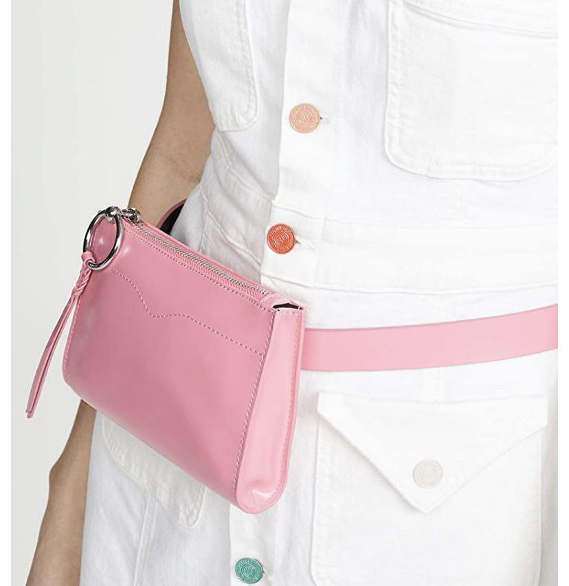 Rebecca Minkoff Leather Belt Bag In Pink worth 150SGD