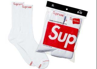 Supreme x Hanes Crew Socks (White)