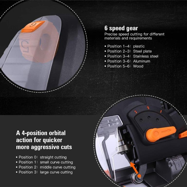 Seghetto Alternativo 800W, TECCPO 0-3000SP Seghe Con Guida Laser, 6 - Foto 12